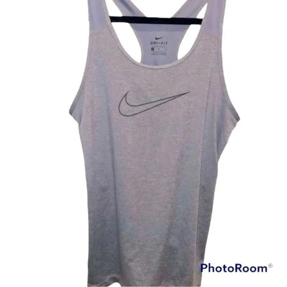 WOMENS NIKE DRI FIT RACERBACK GREY TANK SIZE MEDIUM - Picture 7 of 10